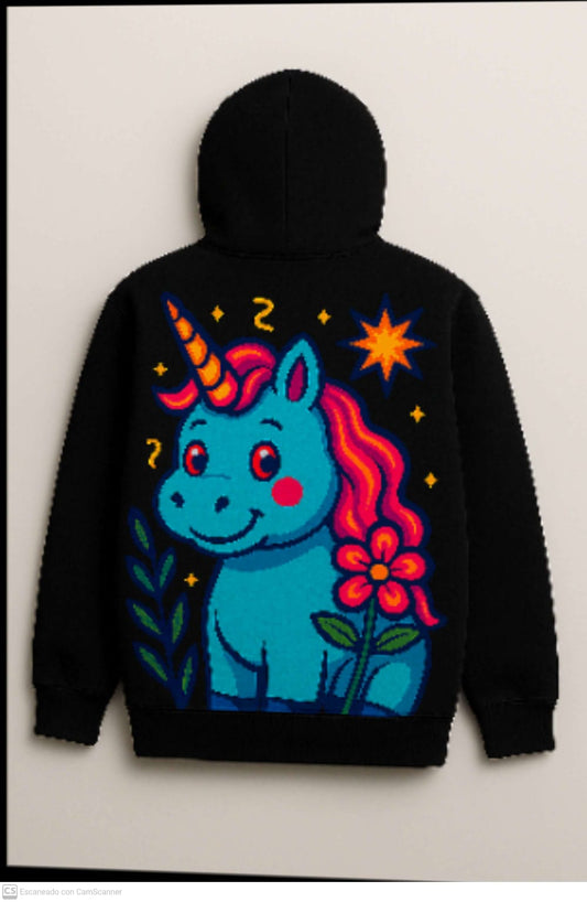 Hoodie “Unicornio Botánico” – Edición Mística Retro